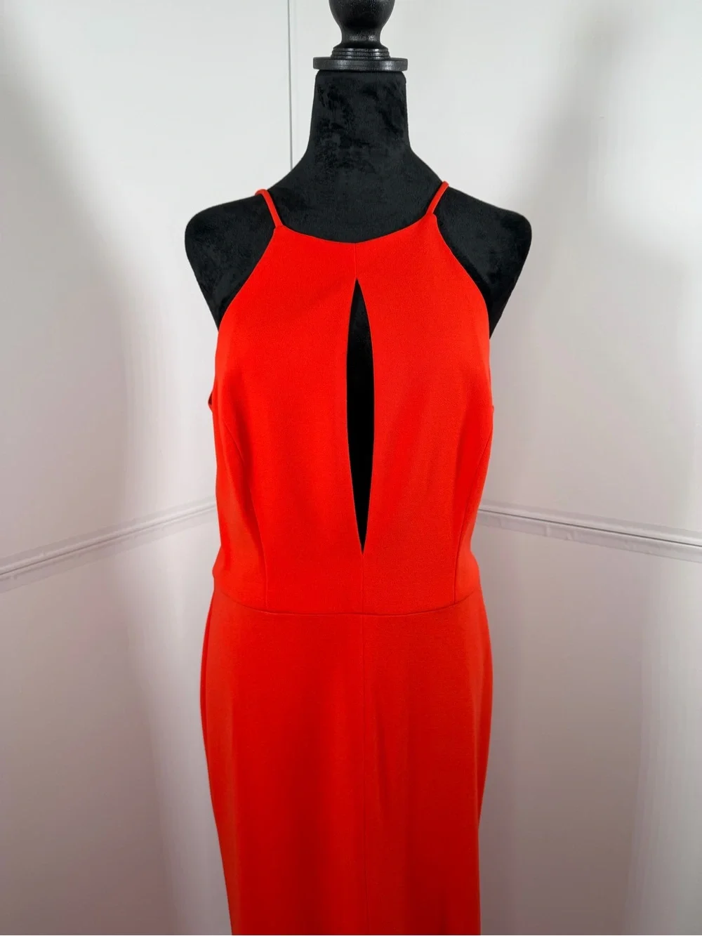 JAYGODFREY Coral Red Cutout Gown Size 10 - Picture 3 of 12